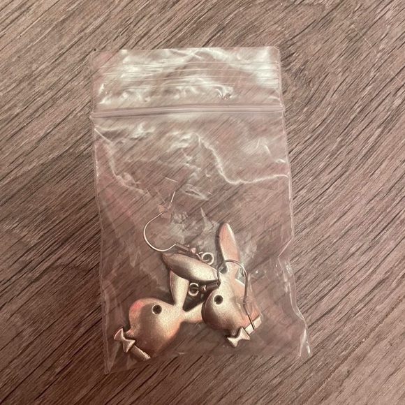 Sterling Silver Playboy Bunny Earrings - Picture 2 of 3